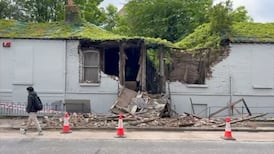 Facade of Ranelagh cottage falls onto street by Grand Canal